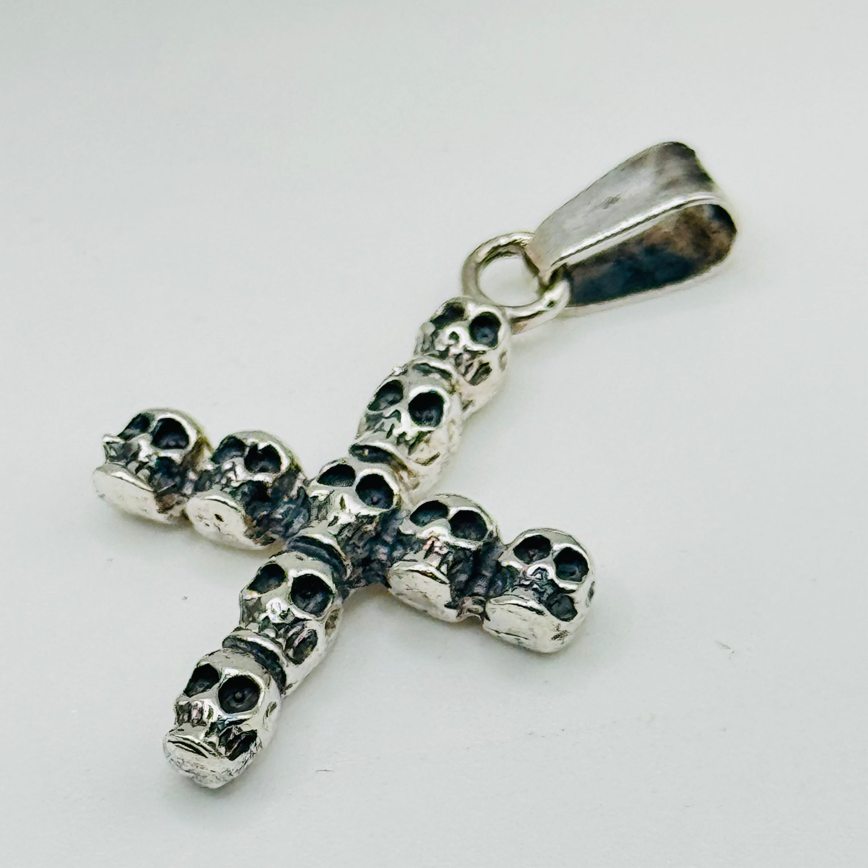 Sterling Silver 950 Skull Cross Pendant