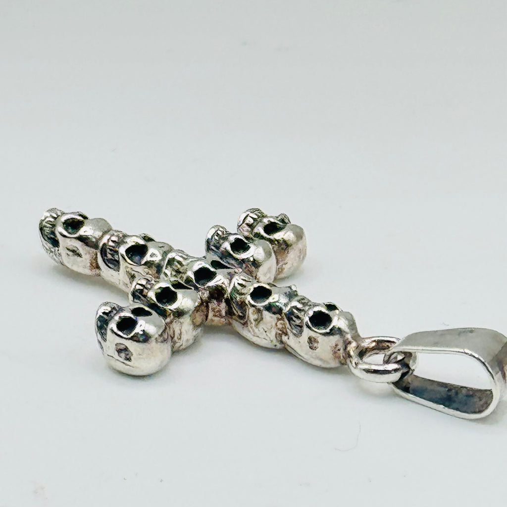 Sterling Silver 950 Skull Cross Pendant