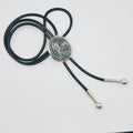 Bolo Tie with Arizona Turquoise, Sterling Silver 950 & Leather — Native American Style
