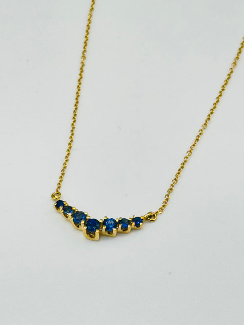 18K Gold Certified Sapphire Necklace