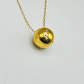 Cadena de oro de 18K con colgante de bola y diamantes incrustados con certificado