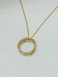 Diamond Necklace | 18K White & Yellow Gold with Certified Diamonds