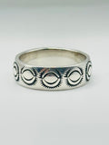 Handcrafted Men's Sterling Silver 950 Stamped Band Ring — Size 13
