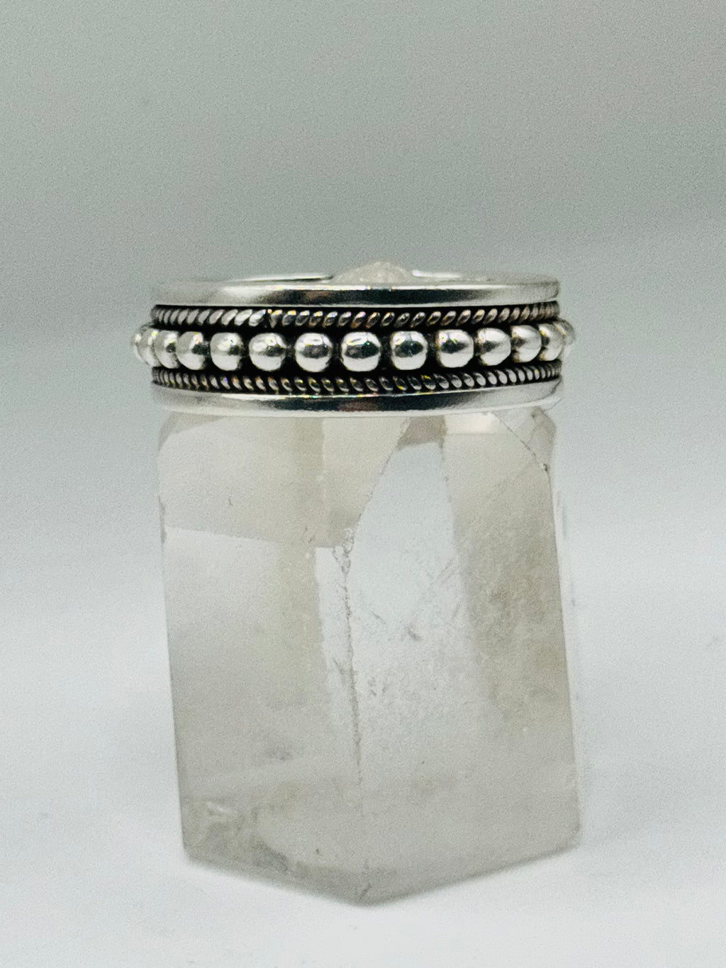 Handcrafted Men's Sterling Silver 950 Ball & Braid Ring