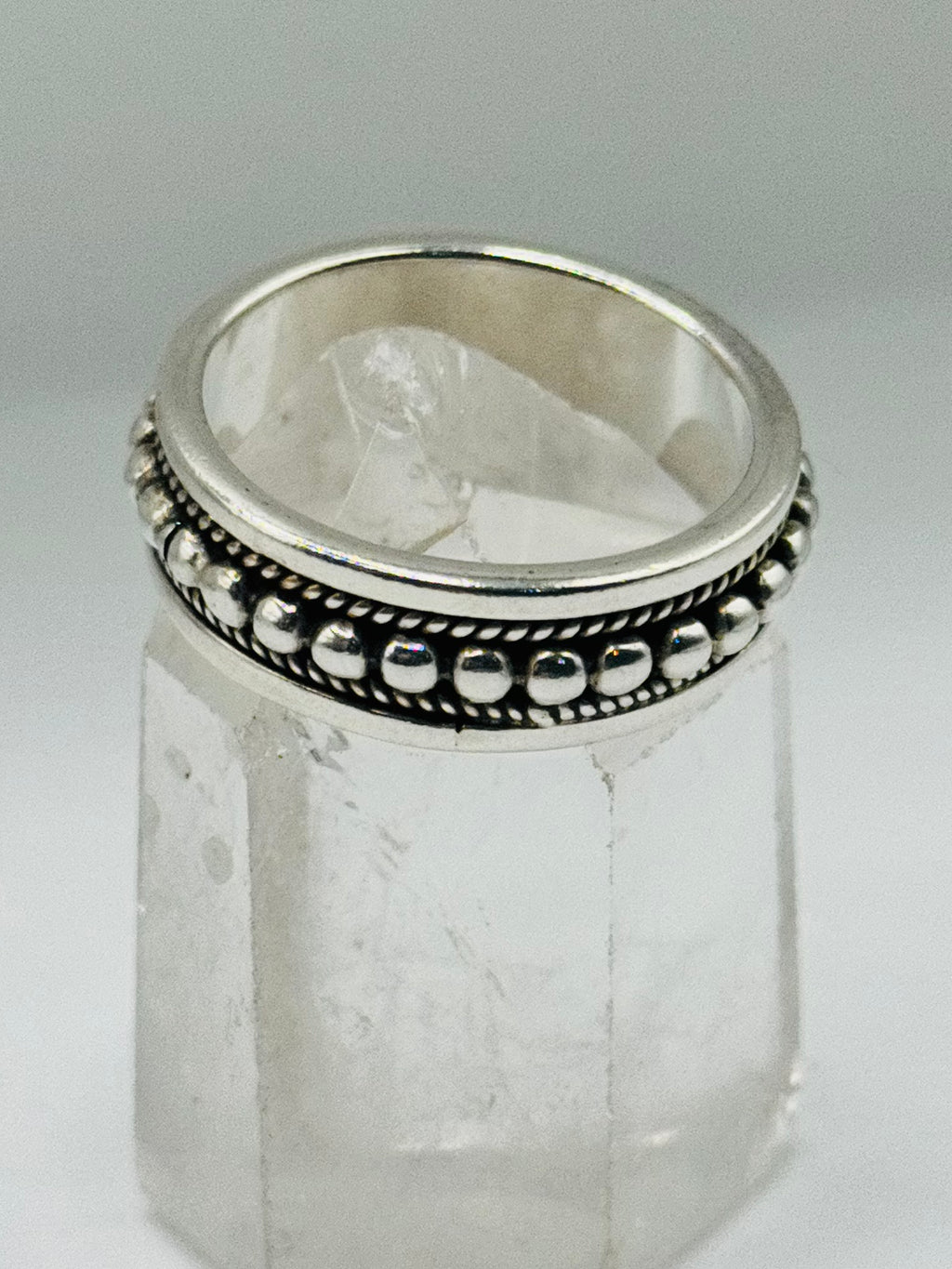 Handcrafted Men's Sterling Silver 950 Ball & Braid Ring