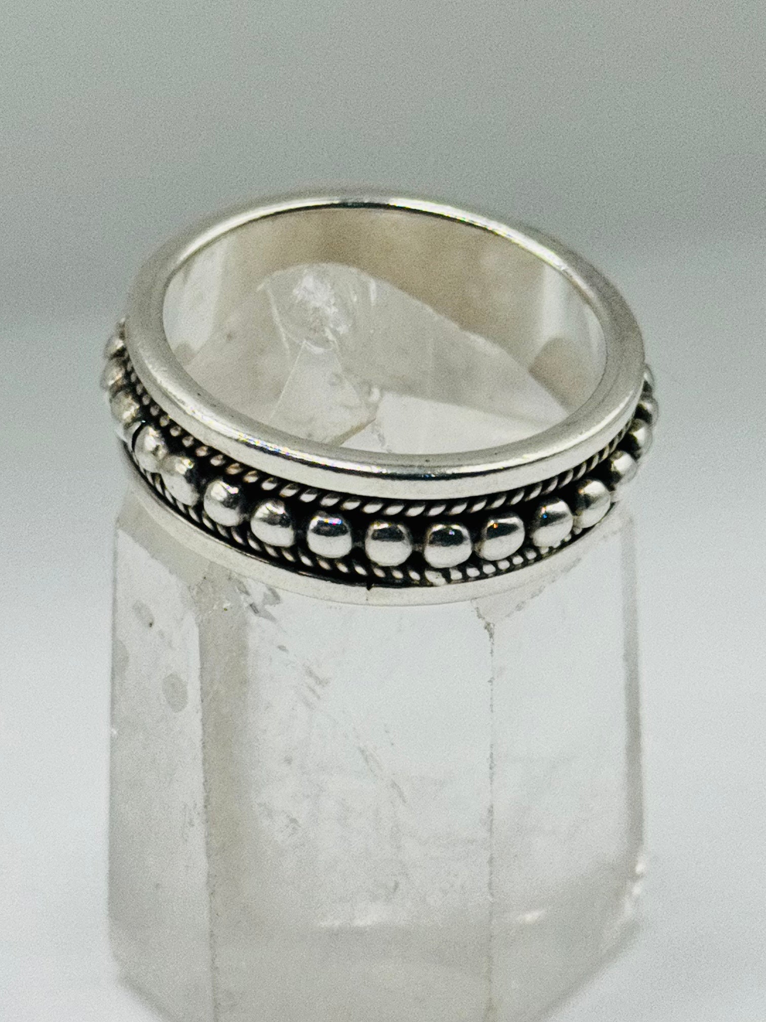 Handcrafted Men's Sterling Silver 950 Ball & Braid Ring