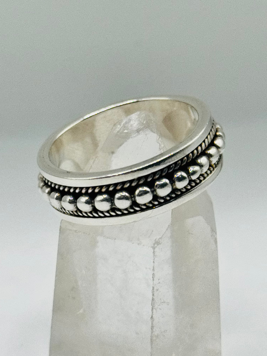 Handcrafted Men's Sterling Silver 950 Ball & Braid Ring