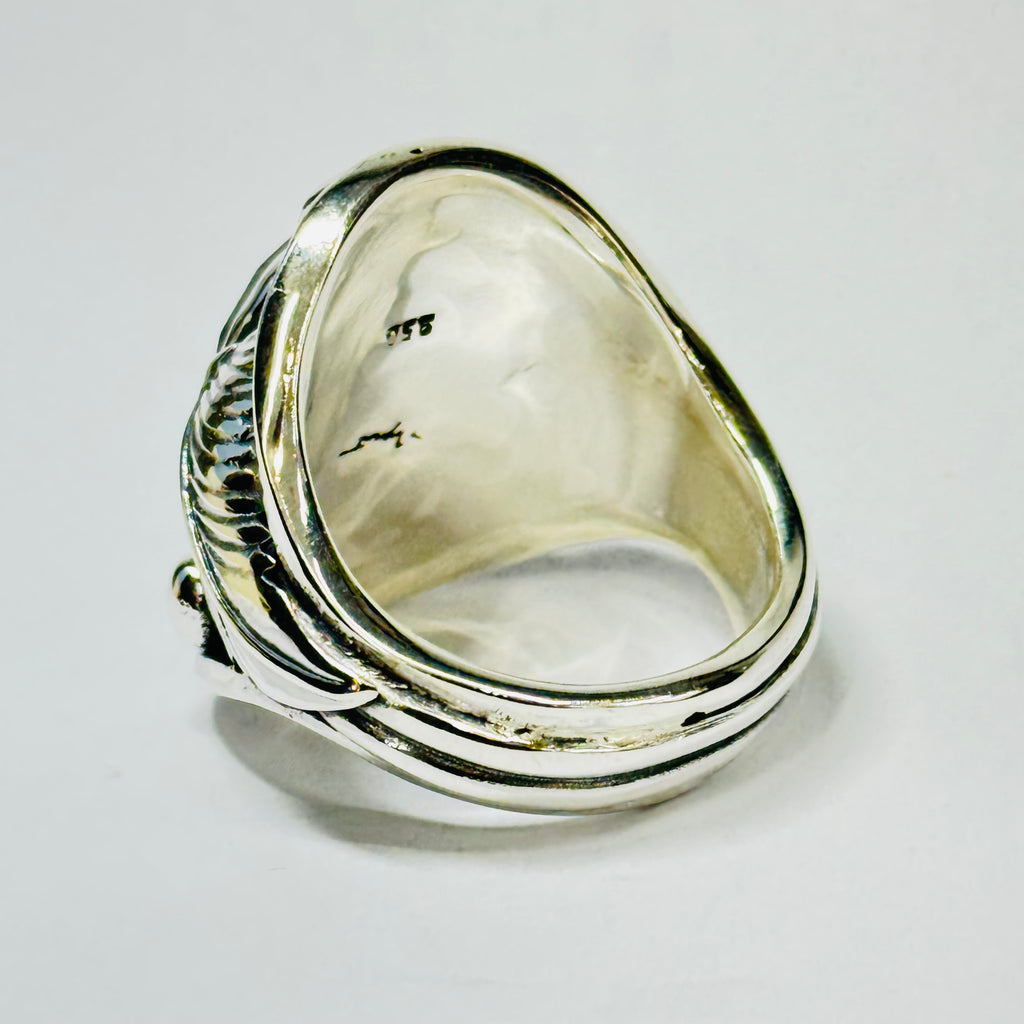 Native Design Faceted Labradorite Sterling Silver 950 Ring