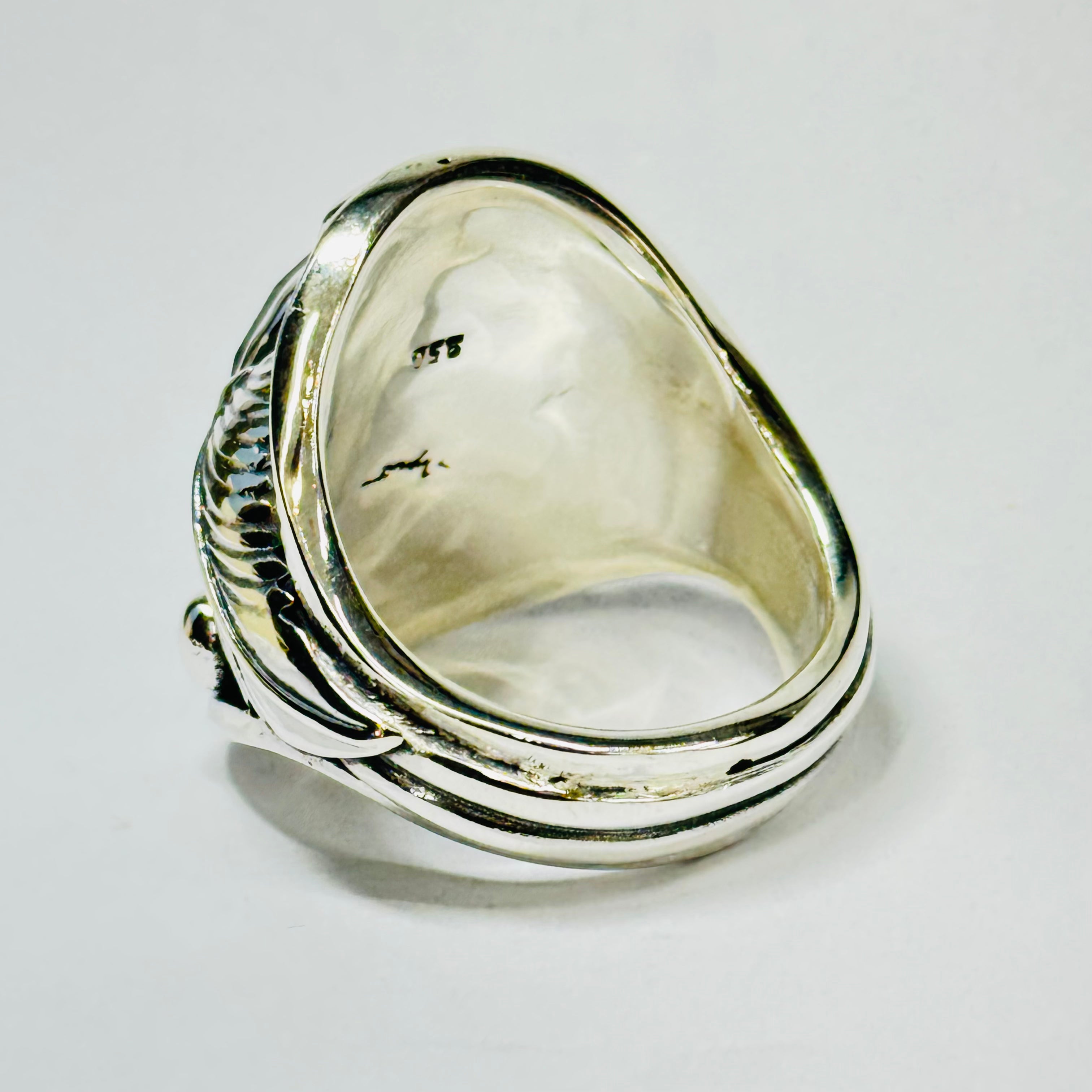Native Design Faceted Labradorite Sterling Silver 950 Ring