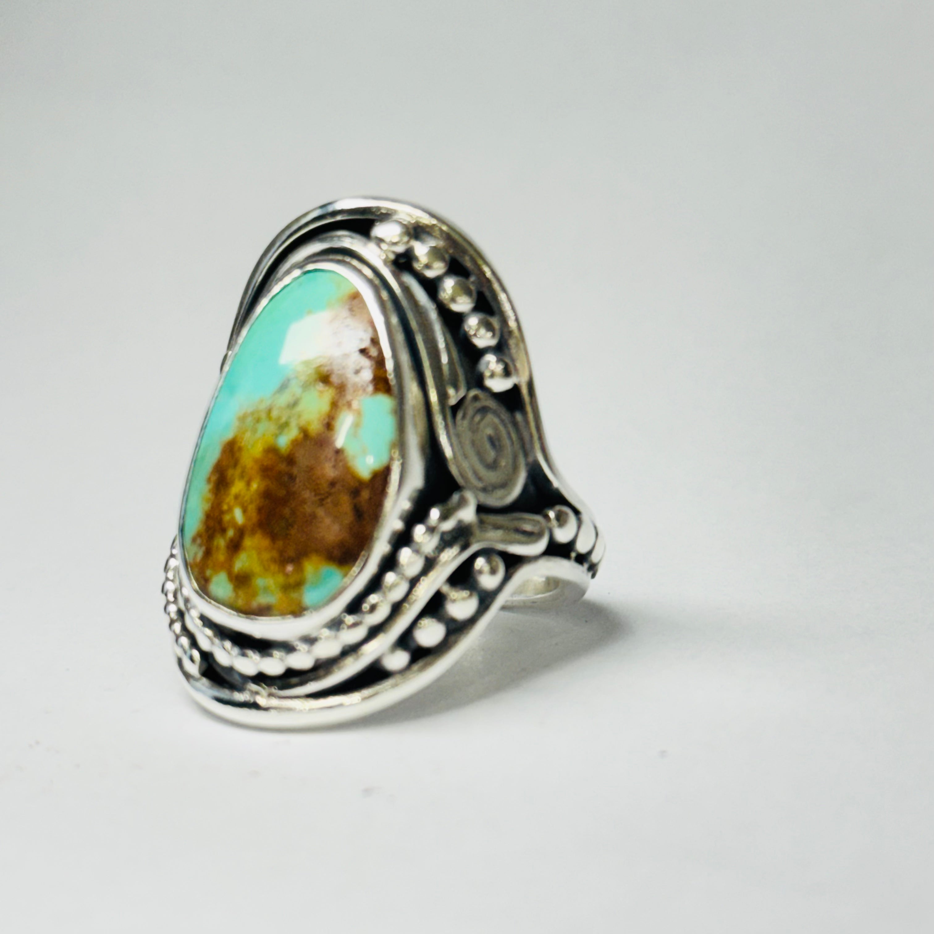Native Design Arizona Turquoise Sterling Silver 950 Ring