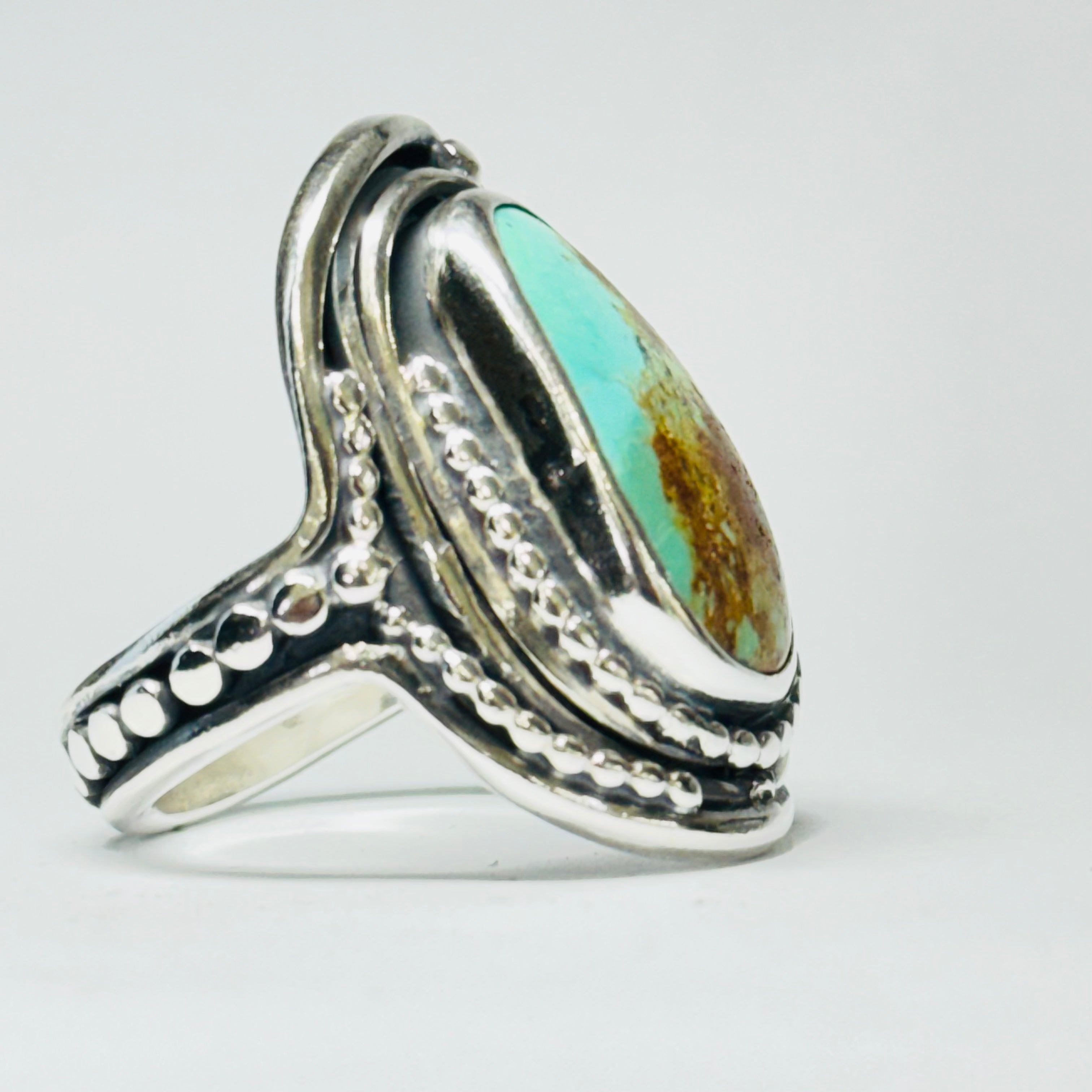 Native Design Arizona Turquoise Sterling Silver 950 Ring