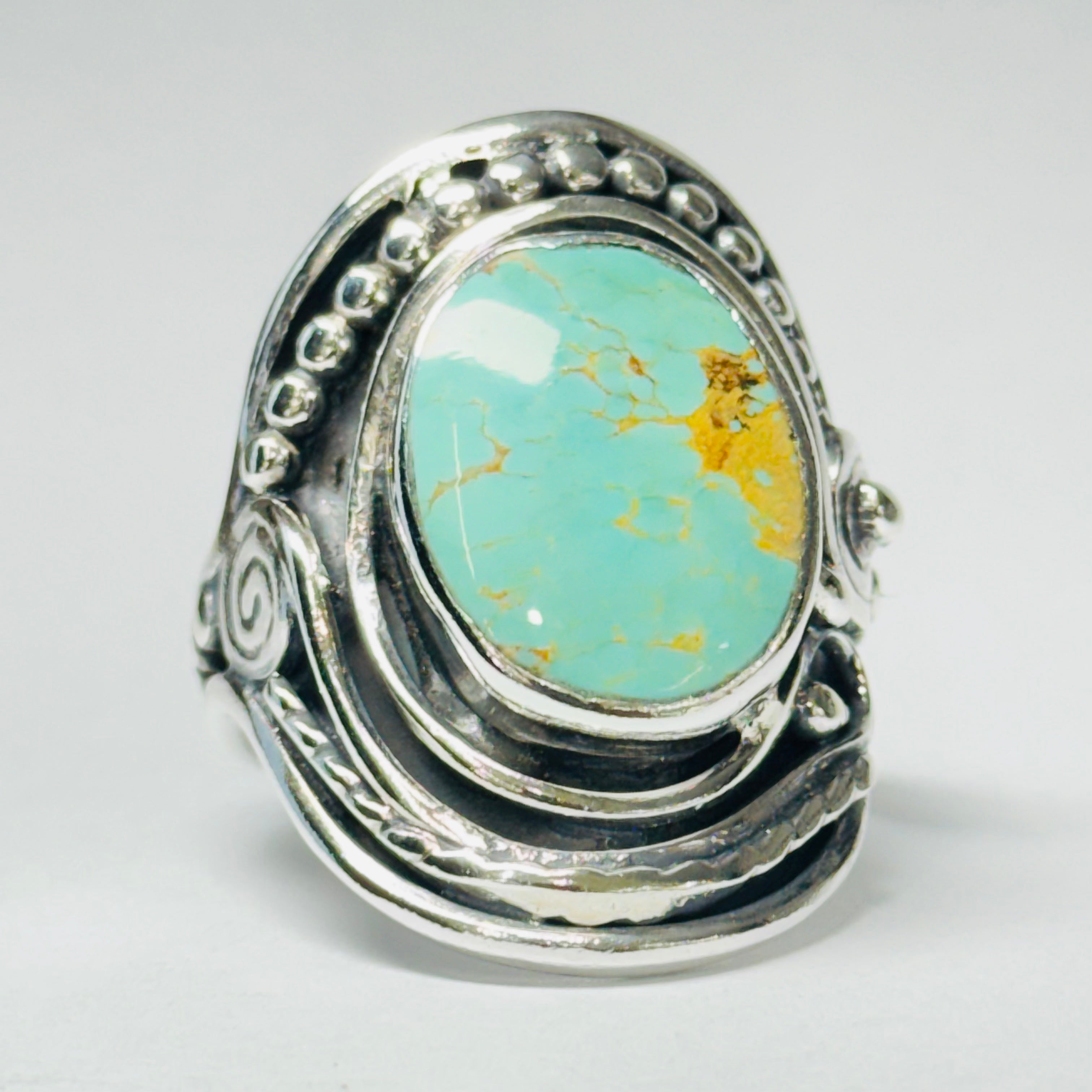 Native Design Arizona Turquoise Sterling Silver 950 Ring
