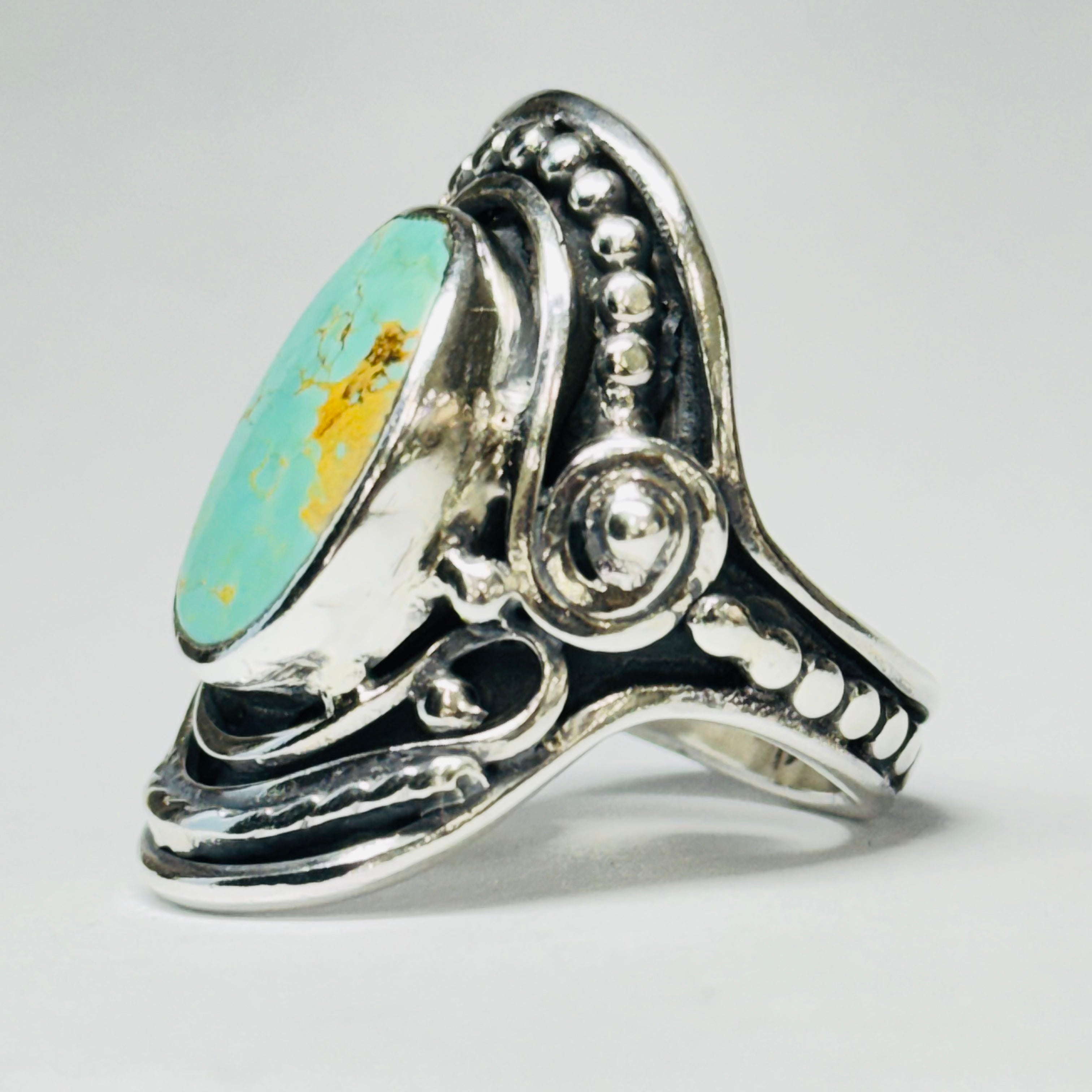 Native Design Arizona Turquoise Sterling Silver 950 Ring