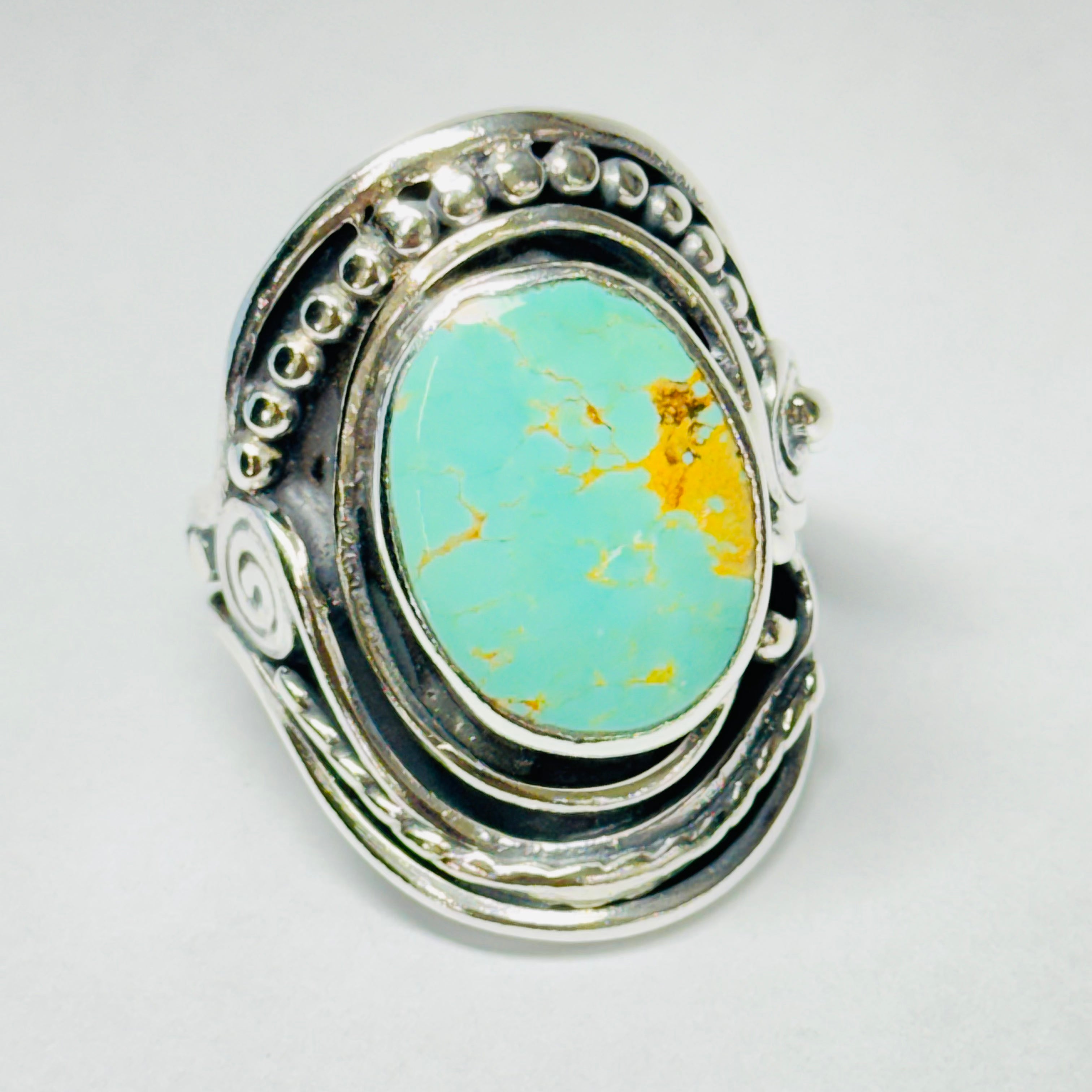 Native Design Arizona Turquoise Sterling Silver 950 Ring