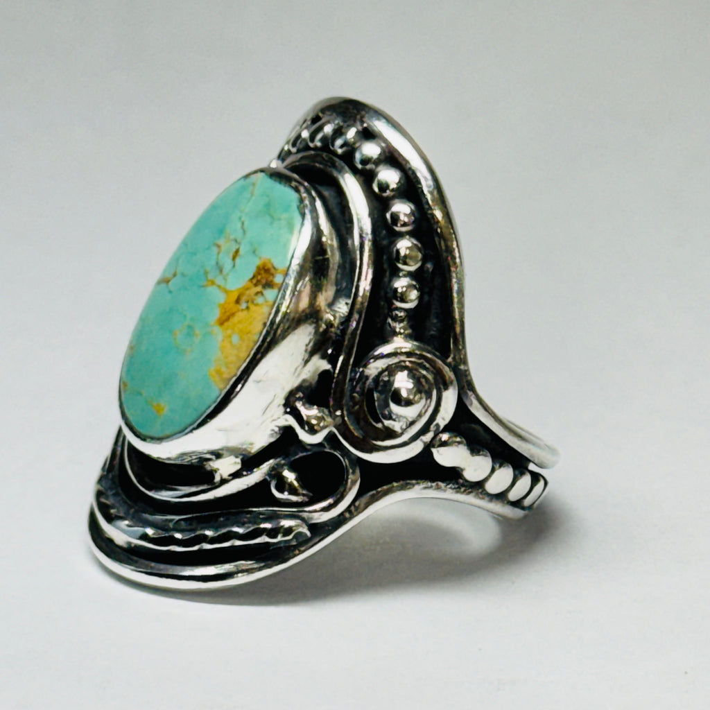 Native Design Arizona Turquoise Sterling Silver 950 Ring
