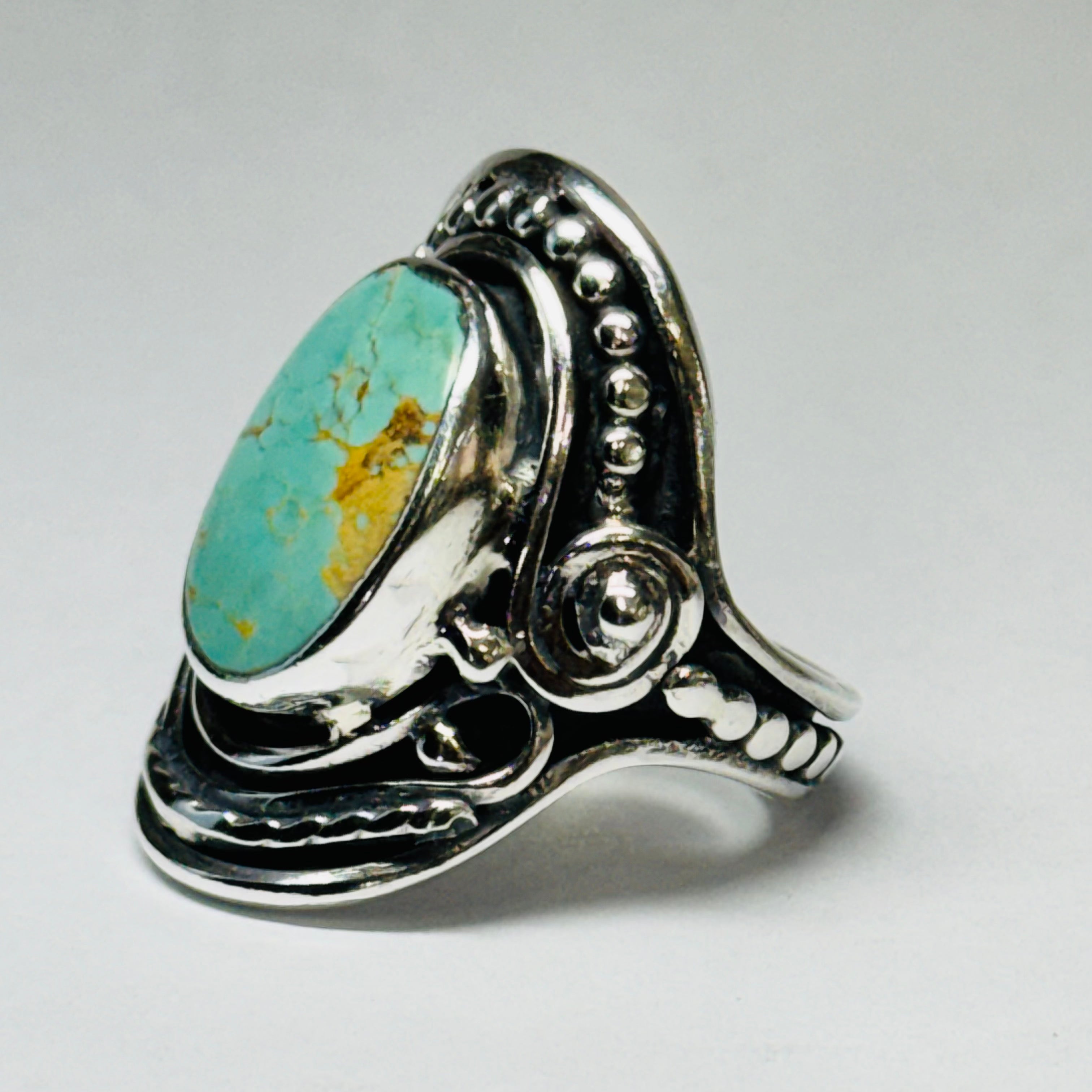Native Design Arizona Turquoise Sterling Silver 950 Ring