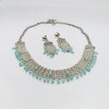 Handwoven 950 Sterling Silver and Amazonite Necklace Set