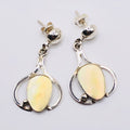 Handmade Long Drop Earrings | 950 Sterling Silver & Natural Mother of Pearl