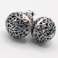 Handmade Round Filigree Stud Earrings | 950 Sterling Silver