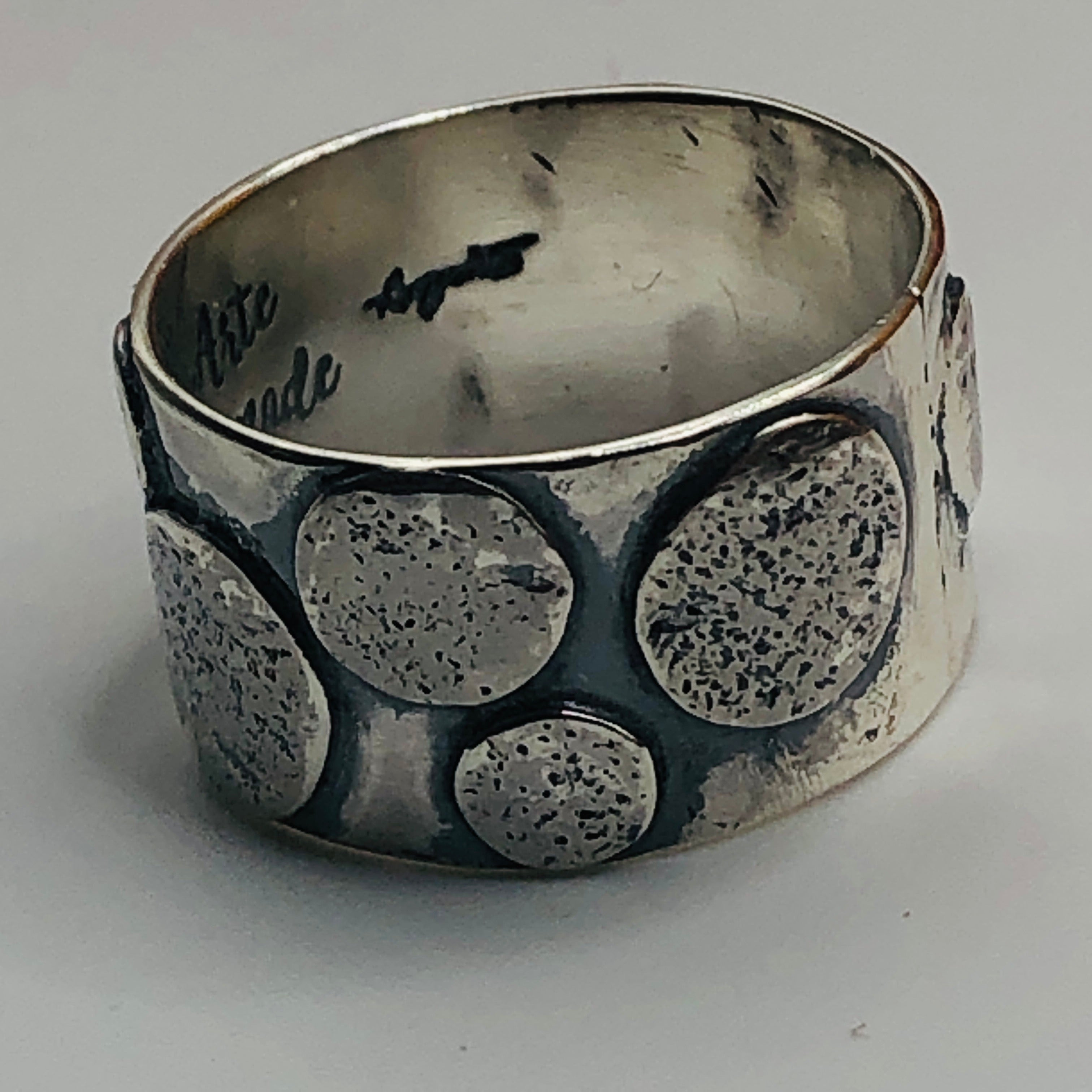 Handmade Ring with Soldered Circles | 950 Sterling Silver