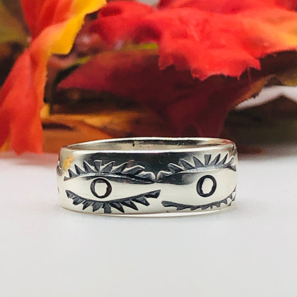 Handmade Stamped Ring | 950 Sterling Silver