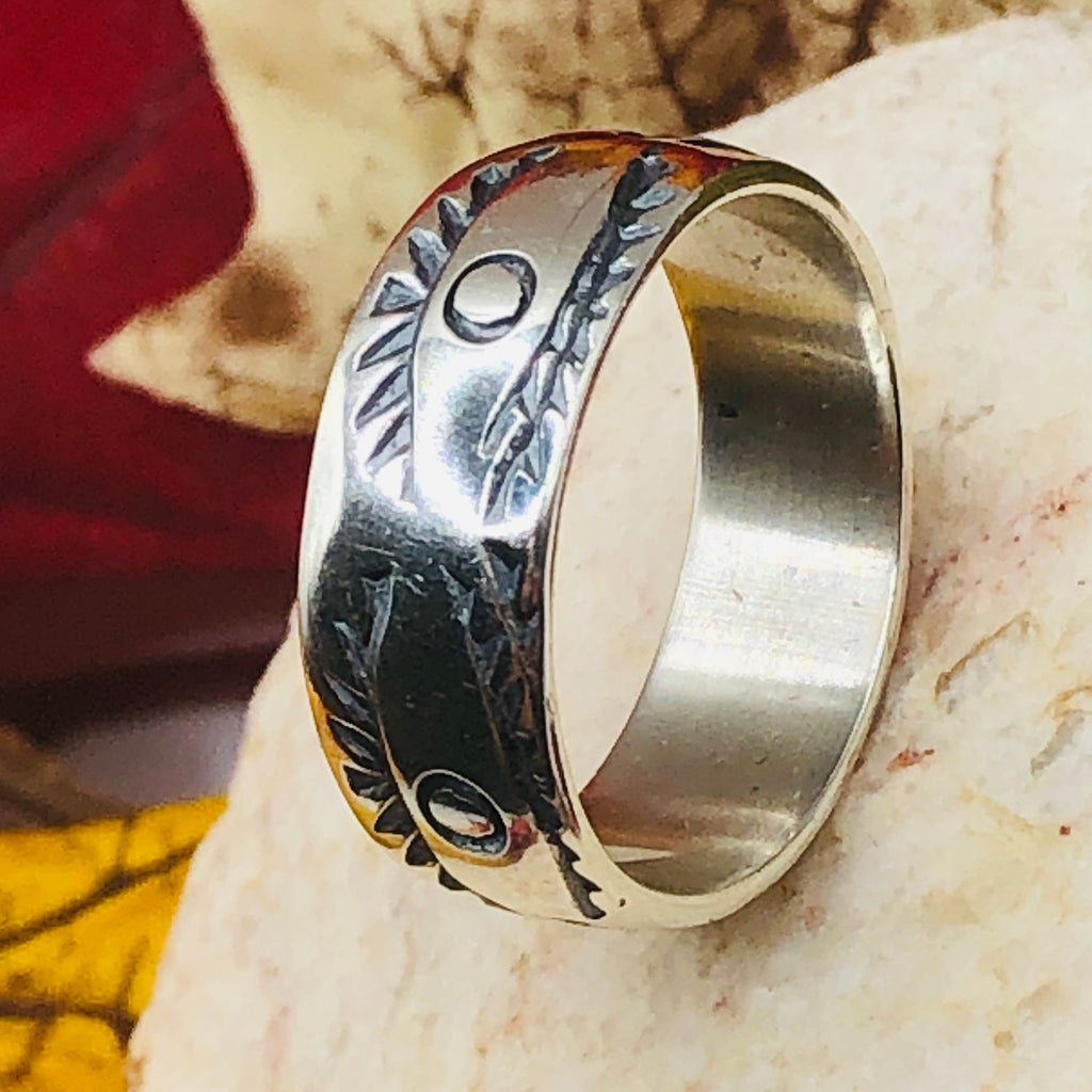 Handmade Stamped Ring | 950 Sterling Silver