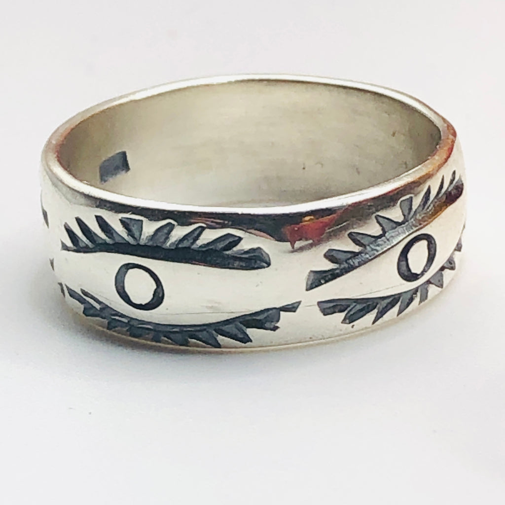 Handmade Stamped Ring | 950 Sterling Silver