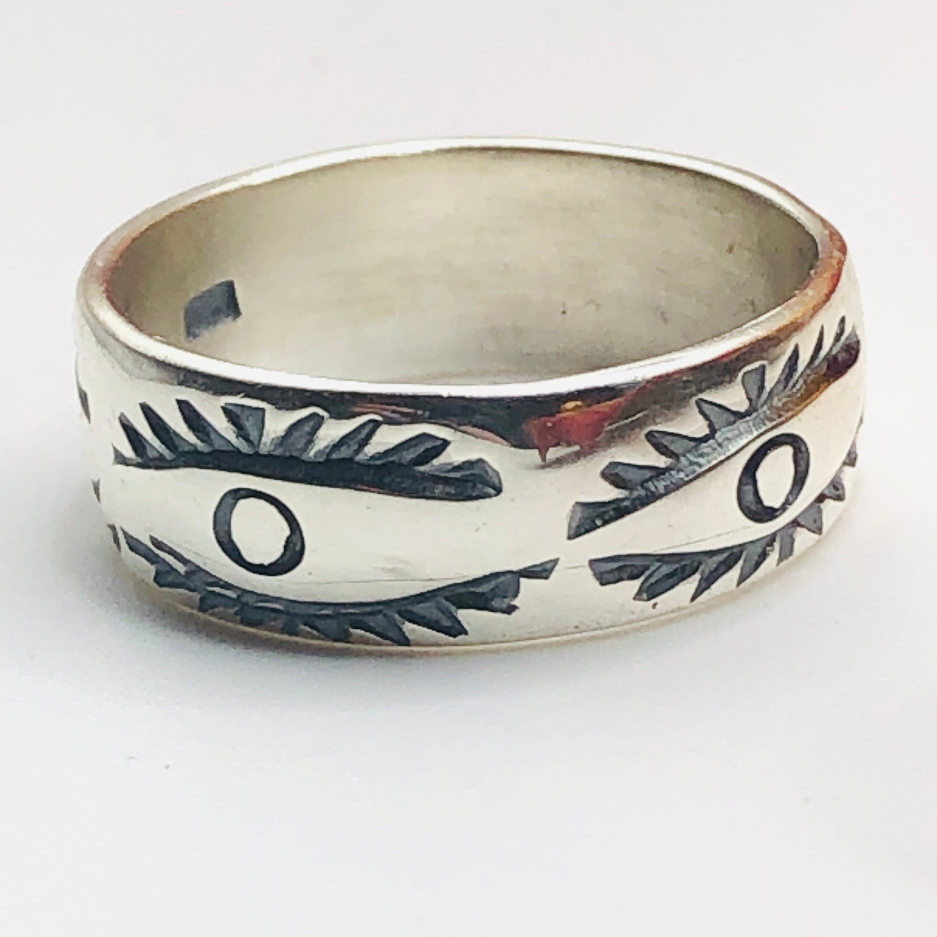 Handmade Stamped Ring | 950 Sterling Silver