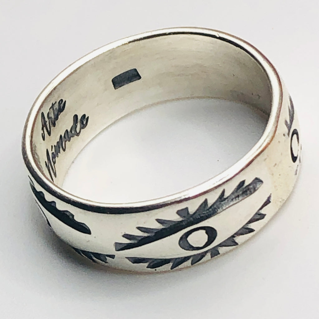 Handmade Stamped Ring | 950 Sterling Silver