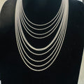 Long 950 Sterling Silver Beaded Necklace