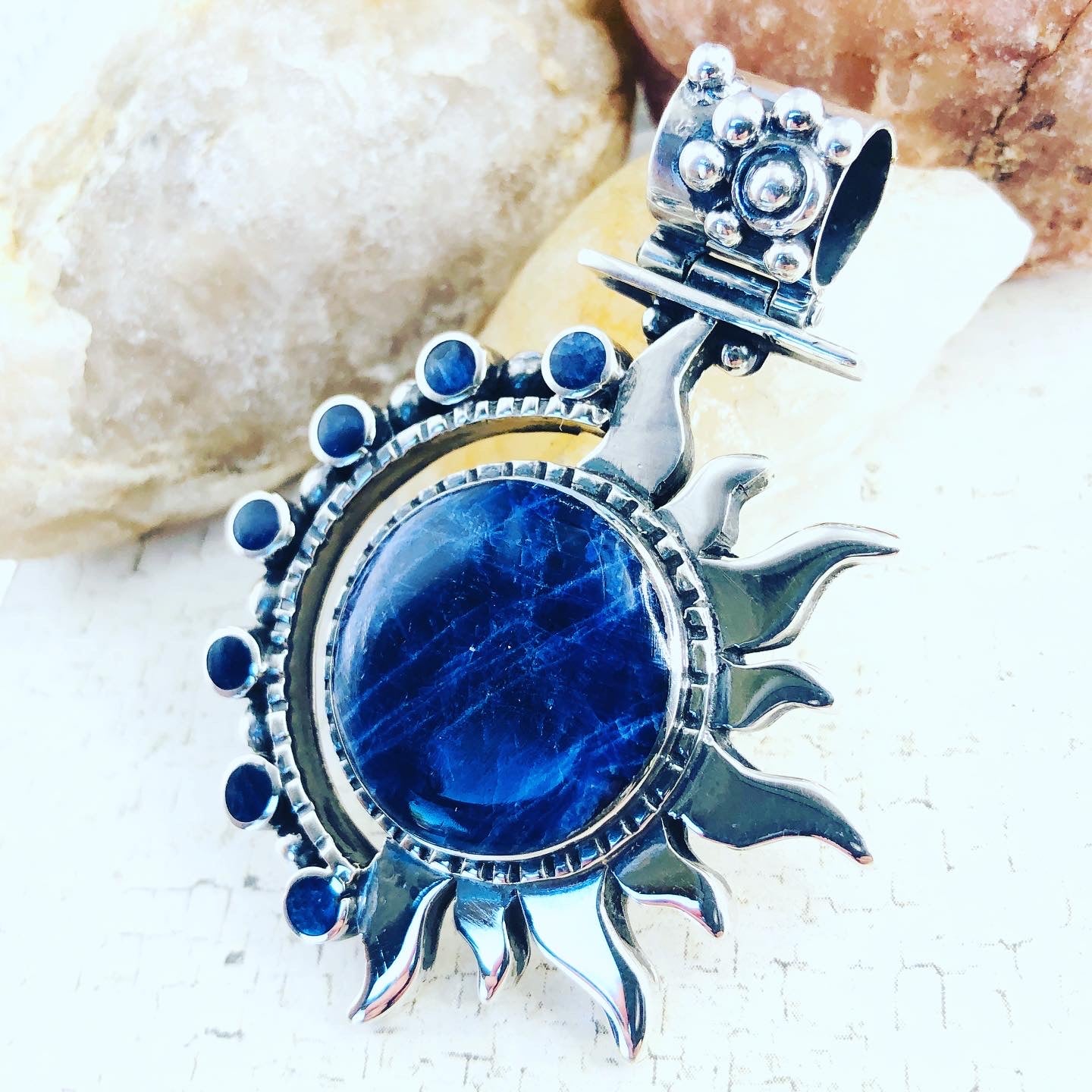 Handmade Pendant | 950 Sterling Silver & Natural Lapis Lazuli