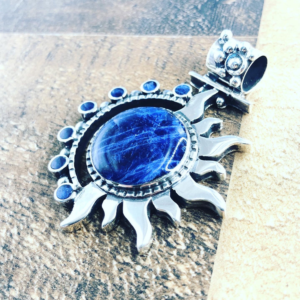Handmade Pendant | 950 Sterling Silver & Natural Lapis Lazuli