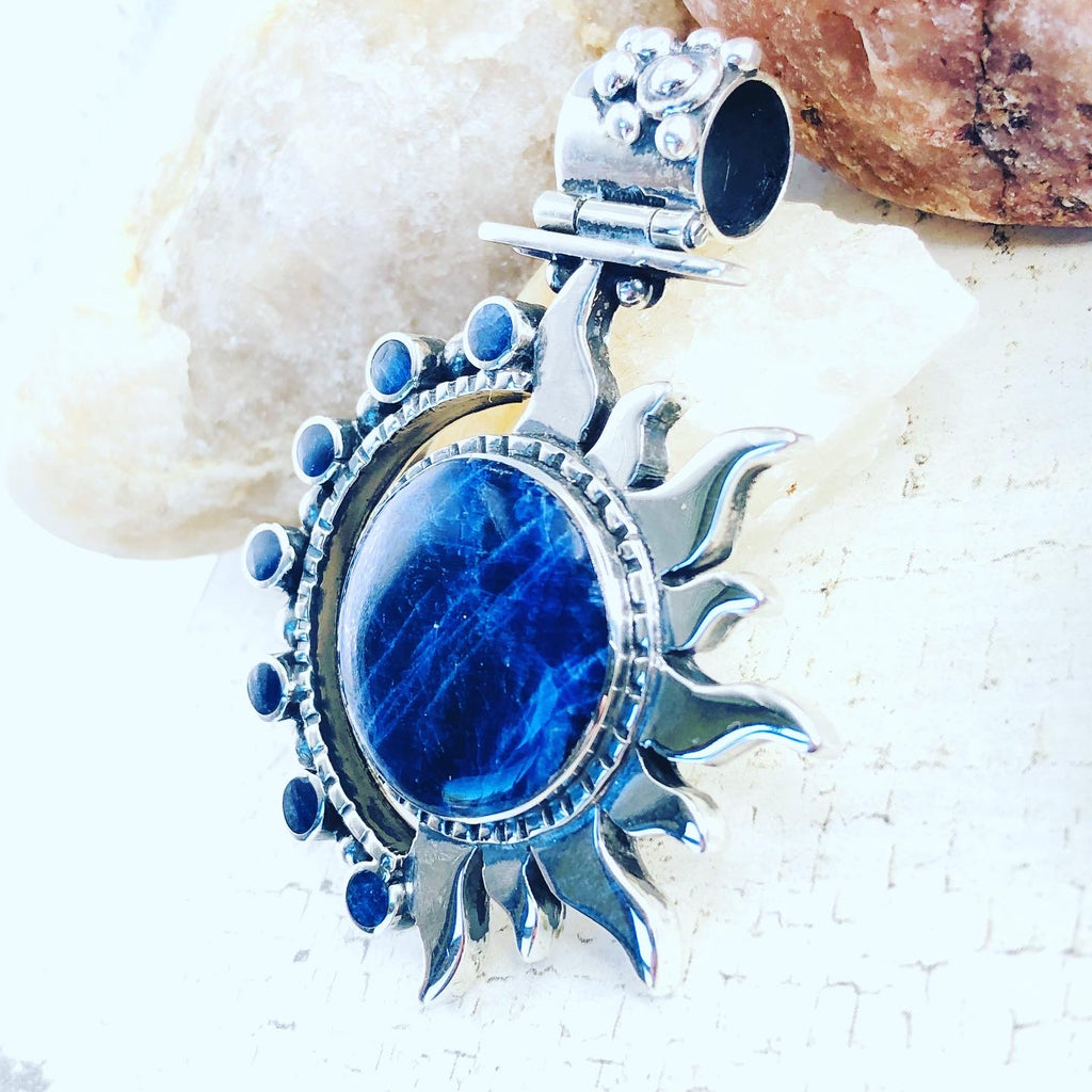Handmade Pendant | 950 Sterling Silver & Natural Lapis Lazuli