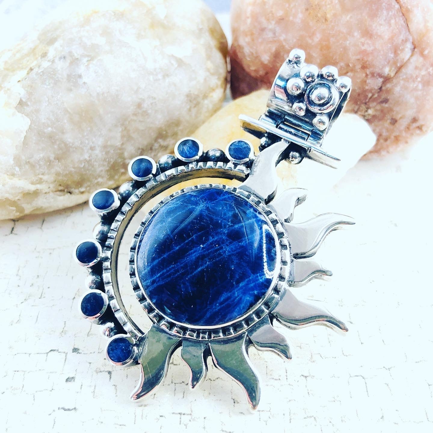 Handmade Pendant | 950 Sterling Silver & Natural Lapis Lazuli
